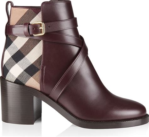 Burberry New Pryle House Check & Leather Ankle Boots